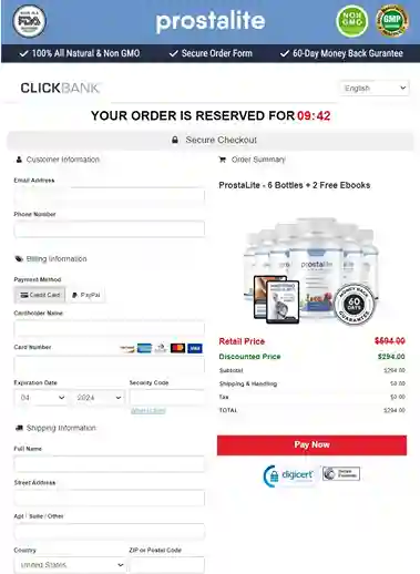 ProstaLite Order Page
